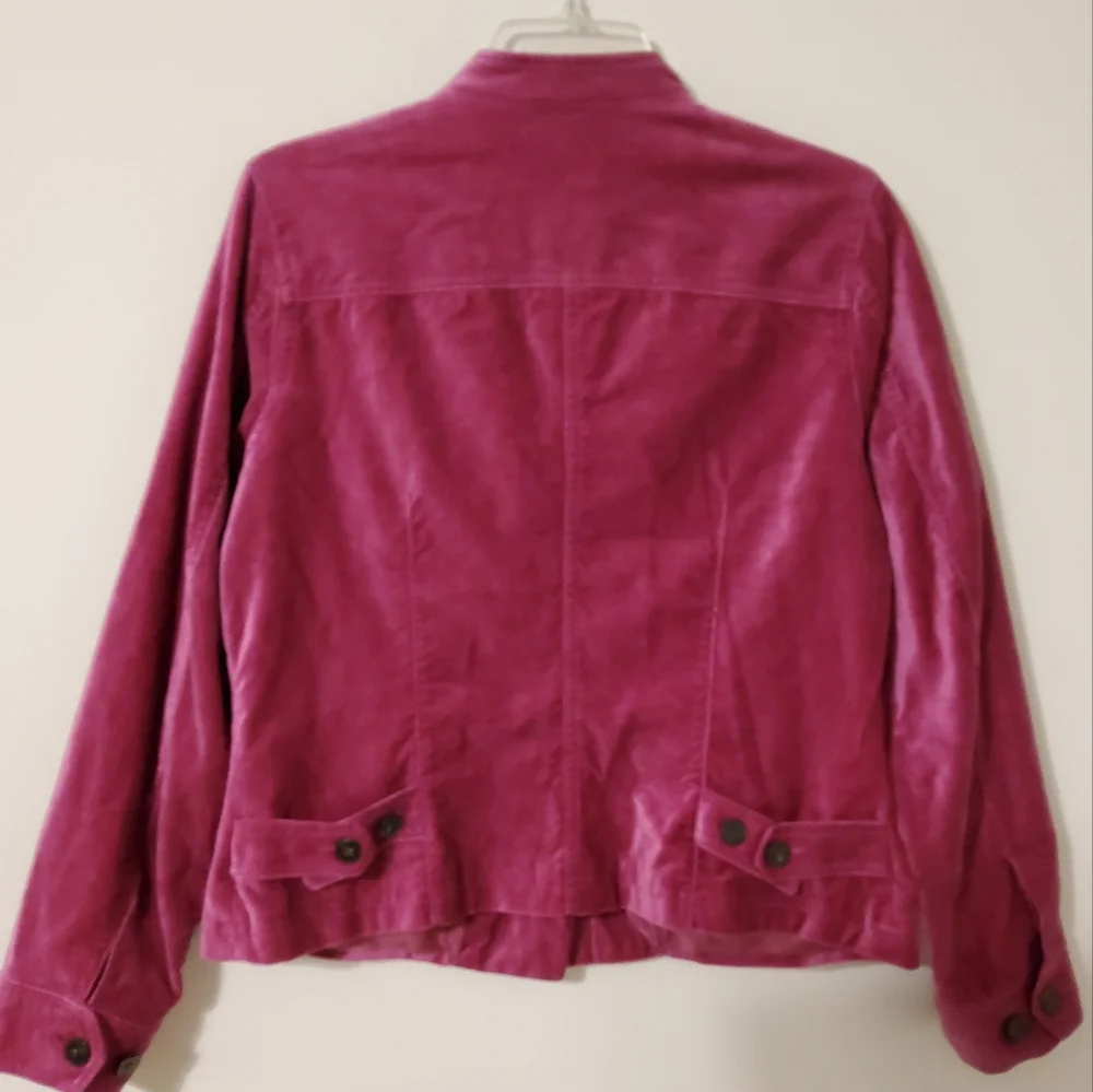 Covington Magenta Velvet Long Sleeve Jacket With 4 Pockets Size M/M (10-12) - Picture 5 of 9